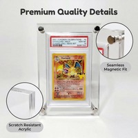 Cadre de présentation en acrylique transparent pour cartes gradées, compatible avec les slabs de cartes de sport et Pokémon, support de bureau horizontal, montage facile