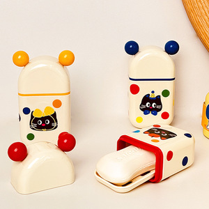 Cute Cartoon Soap Box Portable With Lid Rectangular Pet Material For Travel Home Use - Product Image 2