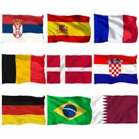 Groothandel Wk Wereldwijd 100% Polyester Gedrukt Nationale Vlag 3X5 Ft Alle Landen Vlaggen In Voorraad