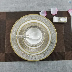 Vajilla de cerámica personalizada, juego de vajilla de cerámica para servir platos de cerámica