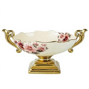 Luxury Vintage Wavy Fruit Bowl Gold Holder Floral <b>Snack</b> <b>Tray</b> Serving Stand Dining Table Eco-Friendly Party Eco-Chic Room Decor - Product Image 2