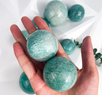 Sphère de cristal d'amazonite naturelle Letsun, pierre polie, ornement bleu, cadeau pour la décoration de la maison, Chine
