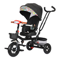Saikal Multifonction Enfants Poussette Enfants Scooter 3 Roues Enfants Vélo Bébé Tricycle Pliant Rotatif Tricycle Chariot pour Enfants