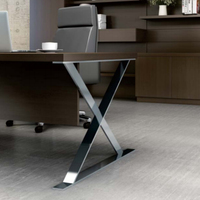 Mobilier de bureau de luxe Table en bois moderne pour patron Bureau de direction sur pied en métal Bureau de direction pour PDG