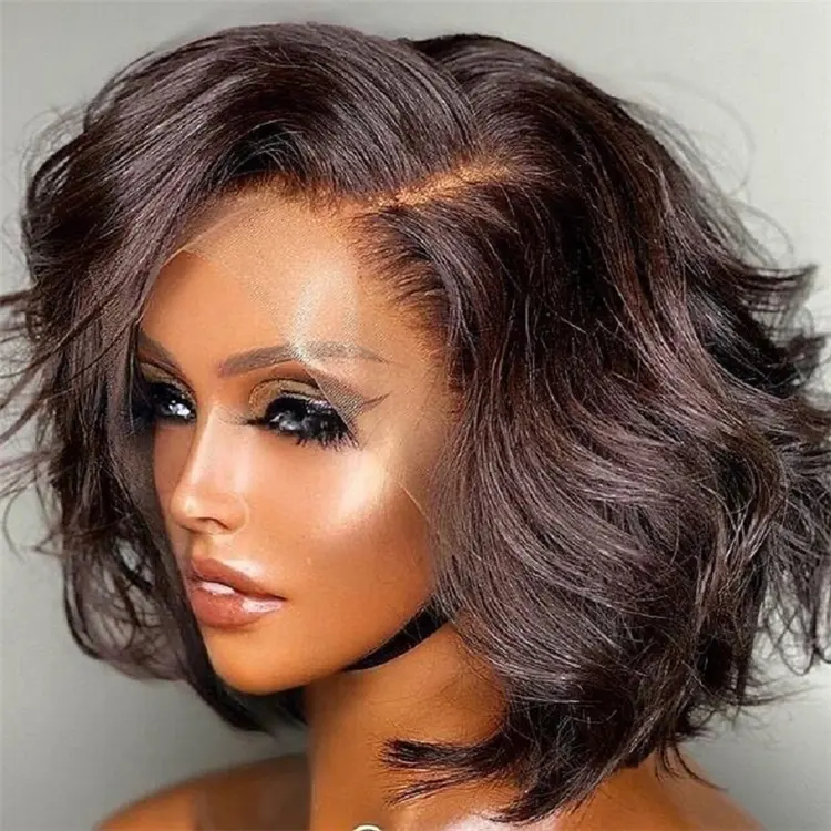 Body Wave 13x6 Lace Frontal Wigs Human Hair Short Bob Wig Brazilian Virgin Hair 13x4 Closure Wig 180 Density For Black Women