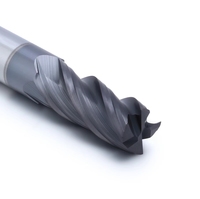 Outils en alliage haute dureté, acier au tungstène, fraise à 4 cannelures, fraise à bout carré avec revêtement AlTiN pour opérations de fraisage CNC