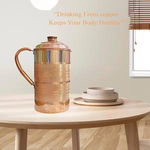 เหยือกทองแดงมอสโกมิวล์เกรดพรีเมี่ยมดีไซน์คลาสสิกไม่เป็นสนิมโลหะทนทานสำหรับเครื่องดื่มเย็นๆเสิร์ฟในงานปาร์ตี้ - Product Image 6