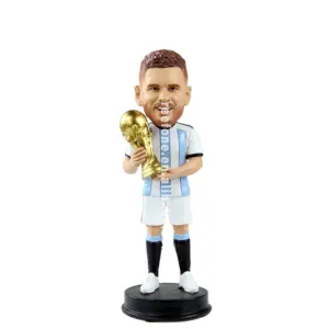 Pemain Sepak Bola Terkenal Messi Bobble Kepala untuk Souvenir Toko Hadiah Dekorasi Bobblehead Bobblehead Kustom Resin 3d Bobblehead Figurine