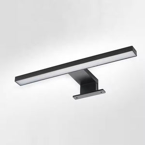 Lámpara de Pared Moderna para Baño, Espejo de Vanidad con Luces LED, Montaje en Superficie, ABS Acrílico Negro Cromado, IP44 - Product Image 1