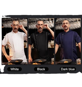 Ropa de la mejor calidad Chef hombres manga corta restaurante clásico uniforme camarero Chef abrigo logotipo personalizado - Product Image 1