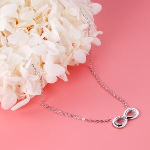 Nouveau design, lignes simples, collier pendentif en acier inoxydable plaqué argent, bijou tendance, populaire, exquis et élégant. - Product Image 4