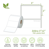 Rollo de Etiquetas Térmicas Directas Blancas de 3"x2", Etiquetas Autoadhesivas Impermeables para Códigos de Barras, para Envíos, Paquetes, Inventario, Etiquetas de Dirección