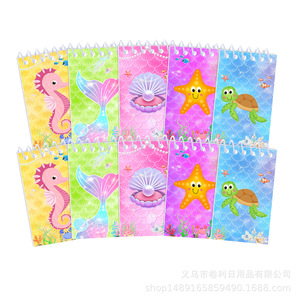 Mermaid Cartoon <b>Spiral</b> <b>Notebook</b> 10Pcs Creative Trend Student Diary Digital Printing Notepad - Product Image 5