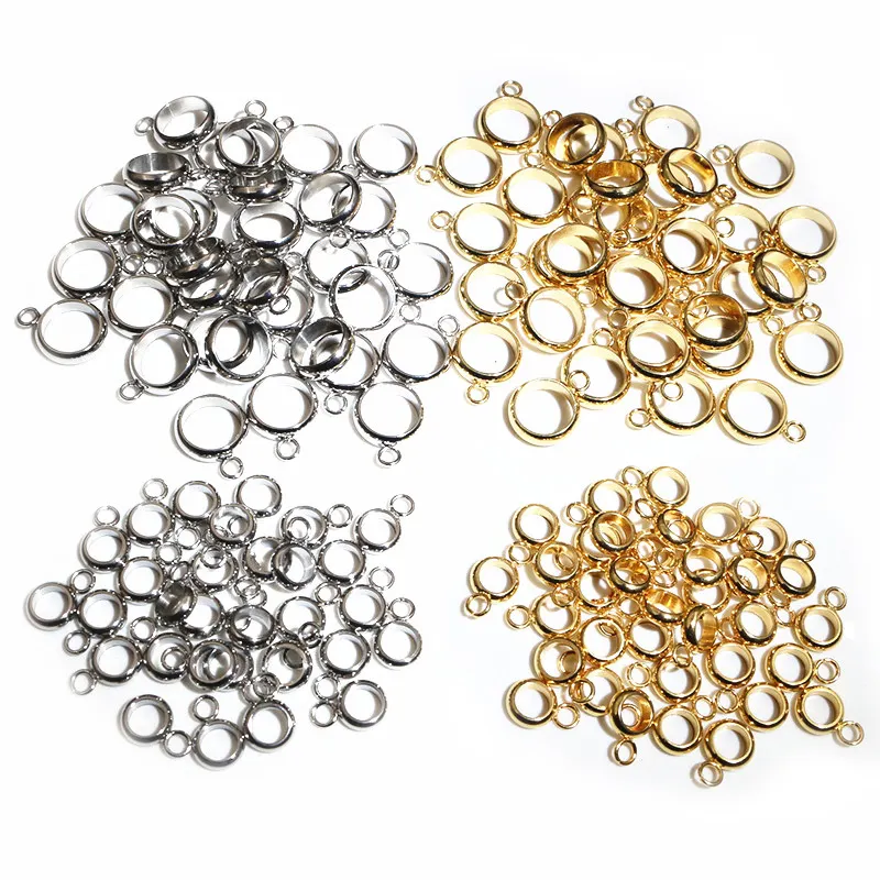 20pcs Aço Inoxidável Cor do Ouro Loop Hoops Anéis Círculo Conector Diy Jóias Descobertas Acessórios para Pulseira Neckalce