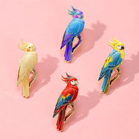 Badges émaillés colorés en forme de perroquet, en alliage de zinc, émail dur, motifs d'animaux multicolores pour sacs à dos, vêtements et chapeaux