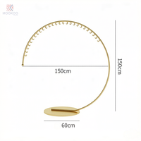 Porte-vêtements circulaire en métal doré, support de présentation de vêtements rond autoportant pour boutique de vêtements