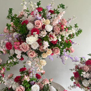 Yeni Stil Sıcak Pembe Gül Çiçekli Yolluk Yeşillik Çiçek Topu Bitkisi Yapay Düğün Arka Planı Sahne Dekorasyonu - Product Image 4