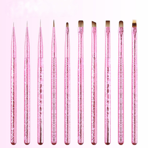 Lot de 10 pinceaux à ongles en nylon acrylique avec couvercles, logo personnalisé, pour peinture gel DIY et stylos liner - Product Image 5