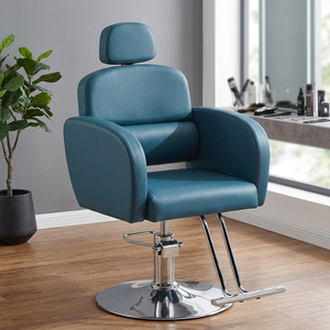 Fauteuil de Barbier Noir Hydraulique, Chaise de Coiffure Pivotante avec Appui-tête pour Salon de Coiffure - Product Image 6