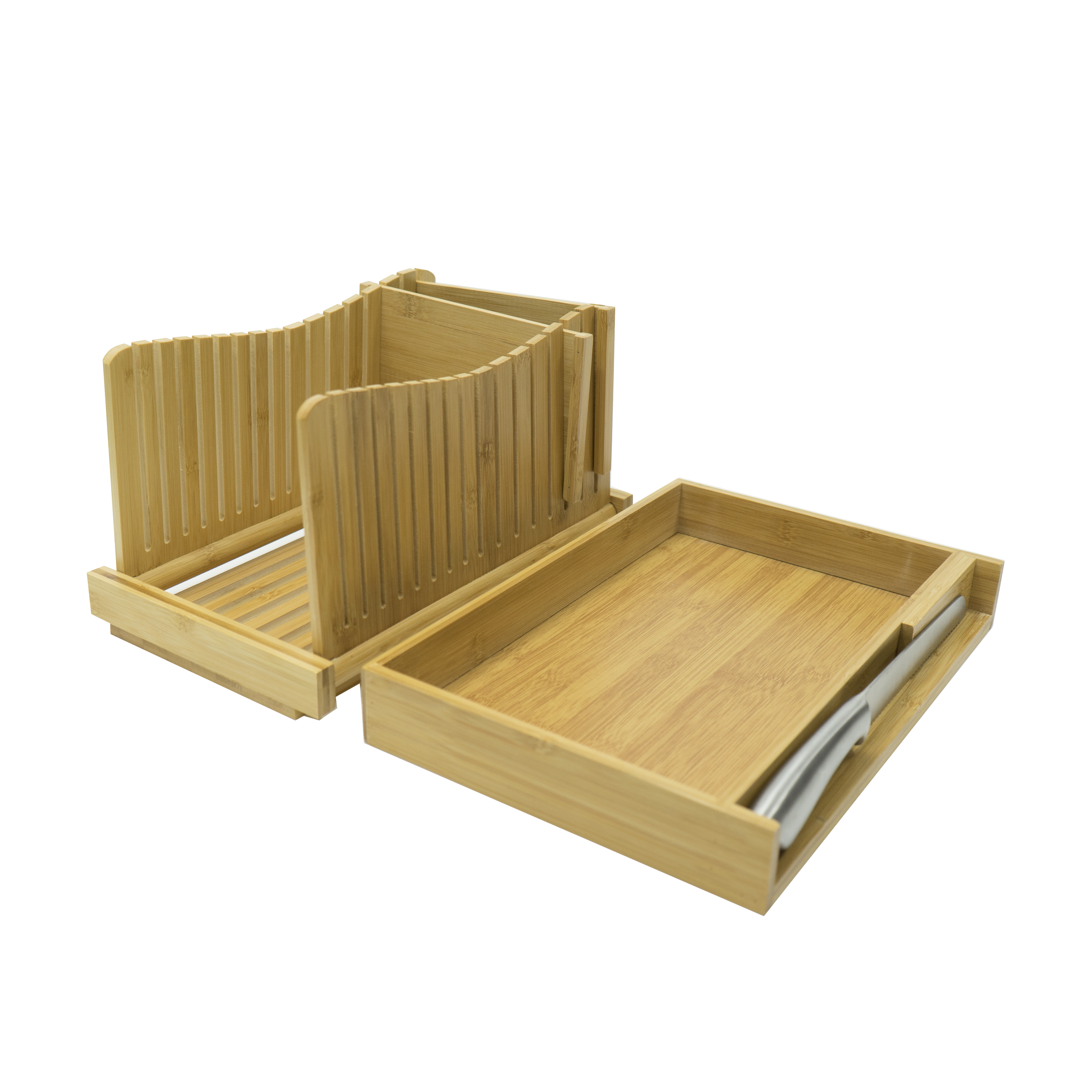 Легко складываемая бамбуковая ломтерезка для хлеба, резак для тостов, резак для хлеба, направляющая для резки хлеба с ножом