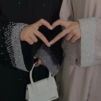 Nisa 2025 Abaya musulmane une pièce de luxe avec manches à perles, Dubai, sur mesure, modeste, strass, grande taille, robe légère pour femmes