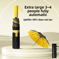Parapluie YU XIN entièrement automatique, pliable en trois sections, 27 pouces, surdimensionné, épaissi et renforcé, design professionnel, pour homme, anti-vent, anti-tempête, anti-UV