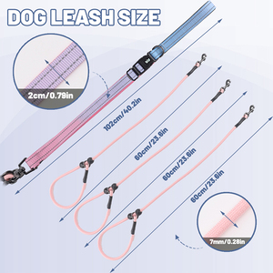 Guinzaglio Doppio per Cani con Rotazione a 360° Anti-Groviglio, Corda in Nylon Resistente, Regolabile, Morbido, Durevole, con Stampa Riflettente per 2 Cani - Product Image 3