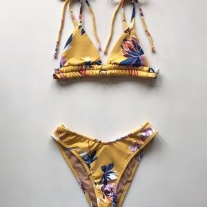 Oferta Especial: Bikini de Lujo de 2 Piezas para Mujer con Lazo de Satén Delantero, Un Hombro Descubierto, Secado Rápido, Sujetador Push-Up y Tanga en V, de Spandex/Poliéster - Product Image 3