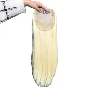 60# Silk Top Human Hair Topper Human Hair Wholesale Price 16inches 7x7 Silk Top Affordable For White Women