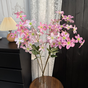Flores Artificiales de Clematista Jinxi, Rama Individual de Flores de Seda, Decoraciones para Bodas - Product Image 2