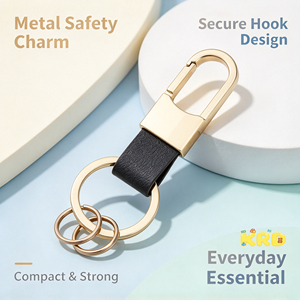 Gegraveerde leren auto sleutelhanger gepersonaliseerd mannen heuptasje sleutelhouder, zakelijke draagbare anti-val hanger met aangepast logo - Product Image 1