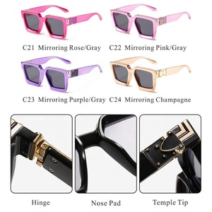 Gafas de Sol Personalizadas con Logotipo de Gato Gangster, Protección UV400, Modelo Millionaire, Negras Cuadradas, Blancas Carey, para Hombre y Mujer - Product Image 6