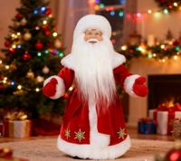 Ornement du Père Noël rouge de 30 cm de la marque Factory SOTE pour le Nouvel An, avec des gants en peluche rouges, décoration intérieure pour la Russie