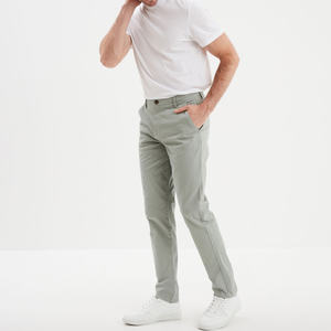 กางเกงชิโนผ้าแคนวาสยืดสำหรับผู้ชาย เอวกลาง ทรงขาตรง ผ้าไม่ยับ ใส่สบาย เหมาะสำหรับใส่ในชีวิตประจำวันและงานมืออาชีพ - Product Image 5