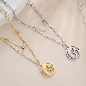 Collier pendentif en acier inoxydable plaqué or 18 carats personnalisé cadeau maman et bébé pour les femmes enceintes pour les mariages (KSS421) - Product Image 5