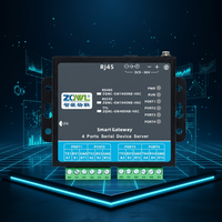 Convertisseur TTL vers Ethernet 4 ports haute vitesse avec prise en charge MQTT/HTTP/Modbus TCP 10/100 Mbps, chipset A7, compatible IoT, entièrement compatible avec les marchés nationaux