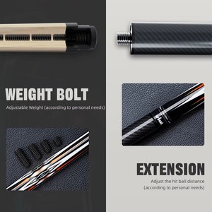 Taco de Billar de Alta Calidad de Fibra de Carbono y Arce <span class=keywords><strong>CRICAL</strong></span> CL-CXD-1 12.5mm 3/8x8 con Unión Radial y Diseño Ligero de 1/2 Pieza - Product Image 4