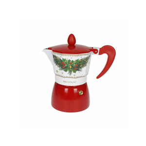 Cafetière à expresso en aluminium 3 tasses Brandant Christmas, design festif, pour cuisinière - Product Image 1