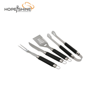 Ensemble d'ustensiles de barbecue en métal avec spatule, fourchette, pinces, couteau, brochettes - Résistant à la chaleur, facile à nettoyer, 3-5 pièces pour le camping et l'extérieur