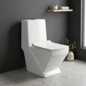 โถสุขภัณฑ์เซรามิกสีขาวแบบชิ้นเดียว ระบบ Washdown แบบ S-Trap พร้อมบิเดต์ - Product Image 2
