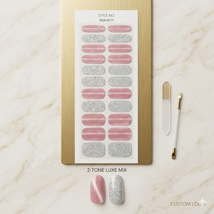 ชุดทำเล็บเจลแบบไม่ต้องอบ UV กล่องของขวัญสุดหรู สีชมพูกลิตเตอร์ ชุดทำเล็บกึ่งสำเร็จรูป ขายส่ง สติ๊กเกอร์ติดเล็บแบรนด์ส่วนตัว - Product Image 2