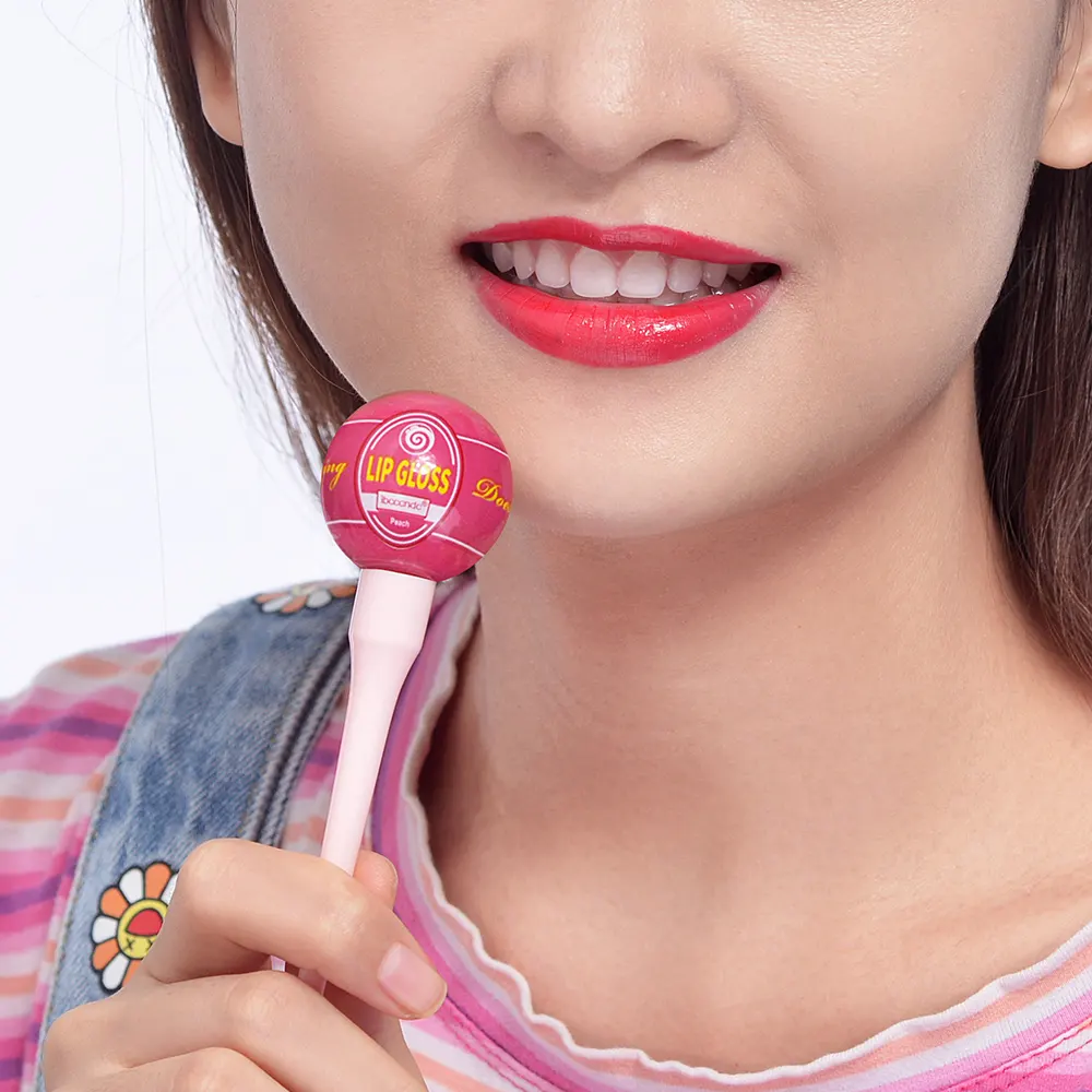 Makeup Girls Gift 6ml Cute Lollipop Fruit Flavour Sweet Lip Gloss Liquid Lipstick Long Lasting Candy Lips Red Velvet Lipgloss