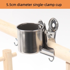Edelstahl-Vogelfutterschale Papageien-Myna-Vogelfutterautomat Bissfester Papageienfutterbehälter mit Clip-Schale - Product Image 3