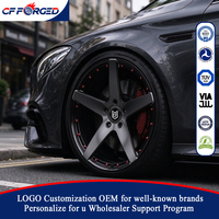 Jantes forgées monobloc concaves profondes de luxe 21 22 pouces noires 5x112 avec quincaillerie rouge pour Audi RS6 Avant RS7