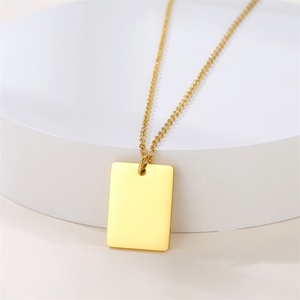 Collier à breloque personnalisable unisexe en gros, pendentif carré vierge pour bijoux DIY - Product Image 5