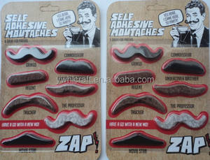 Moustache <span class=keywords><strong>en</strong></span> peluche personnalisée HLC pour le Mardi Gras, moustache de Saint Patrick, autocollant de costume, fausse barbe, cosplay pour fête de pirates, décoration de cosplay - Product Image 4