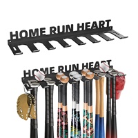 Support mural personnalisé en métal pour bâtons de baseball, présentoir de rangement pour softball, design minimaliste, fabrication en tôle