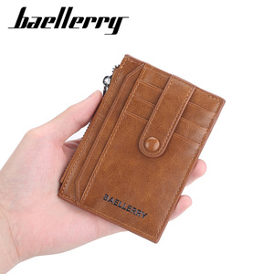 กระเป๋าใส่บัตรผู้ชาย Baellerry หนัง PU บางเฉียบ ช่องใส่บัตรหลายช่อง กระเป๋าใส่เหรียญแบบมีซิป สีน้ำตาลกาแฟ - Product Image 5