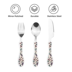 Ensemble de <span class=keywords><strong>couteau</strong></span>, <span class=keywords><strong>fourchette</strong></span> et cuillère pour enfants à imprimé camouflage aztèque western - Product Image 3