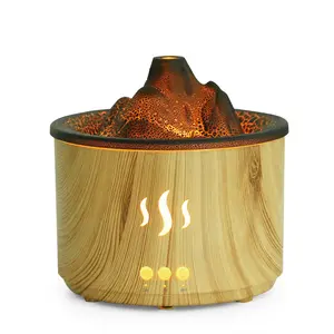500ml 화산 불꽃 에센셜 오일 아로마 초음파 가습기 불꽃 디퓨저 따뜻한 불 아로마 테라피